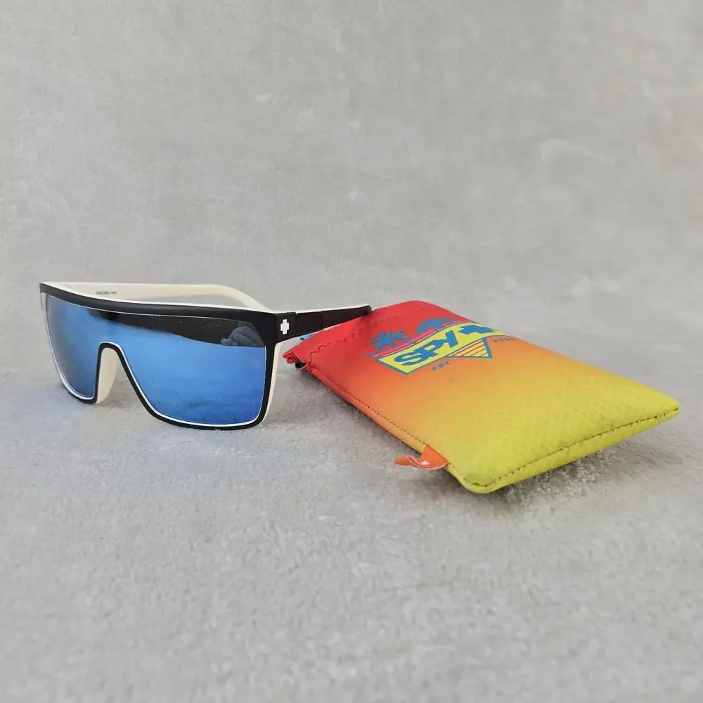 Spy+ Optic Flynn Black Whitewall Frame Sunglasses Blue Lens 134 00-140